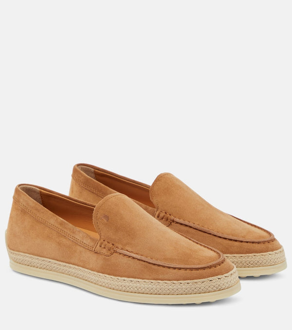 Tod's Jute-trimmed suede moccasins