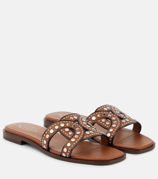 Tod's Embellished leather slides