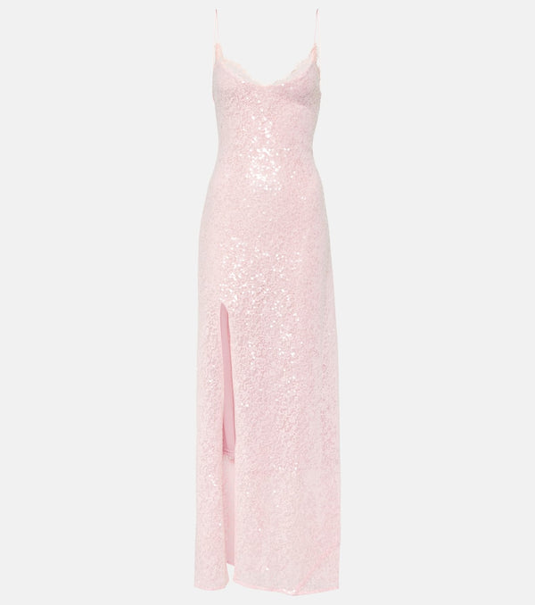 Staud Kezia lace-trimmed sequined slip dress