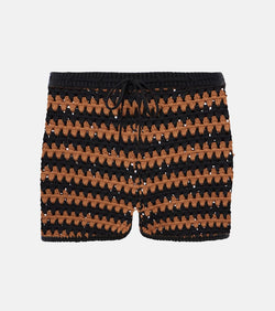 Staud Samara cotton crochet shorts