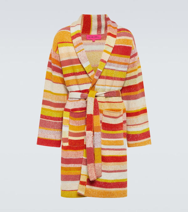 The Elder Statesman Striped cashmere robe