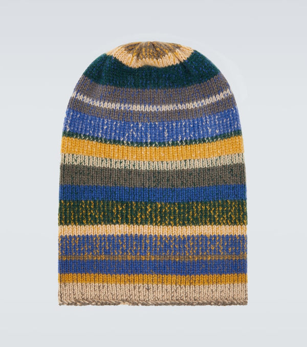 The Elder Statesman Super Soft striped cashmere beanie