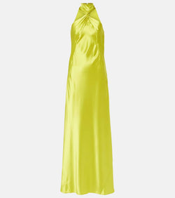 Galvan Portico halterneck satin gown