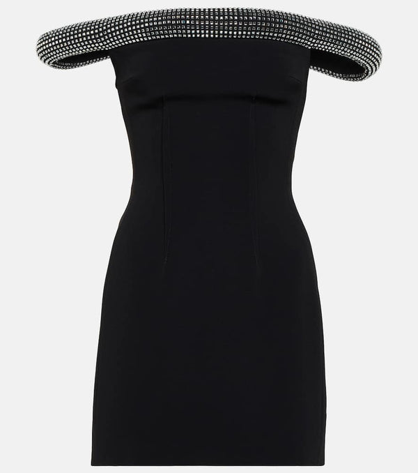 David Koma Crystal-embellished cady minidress