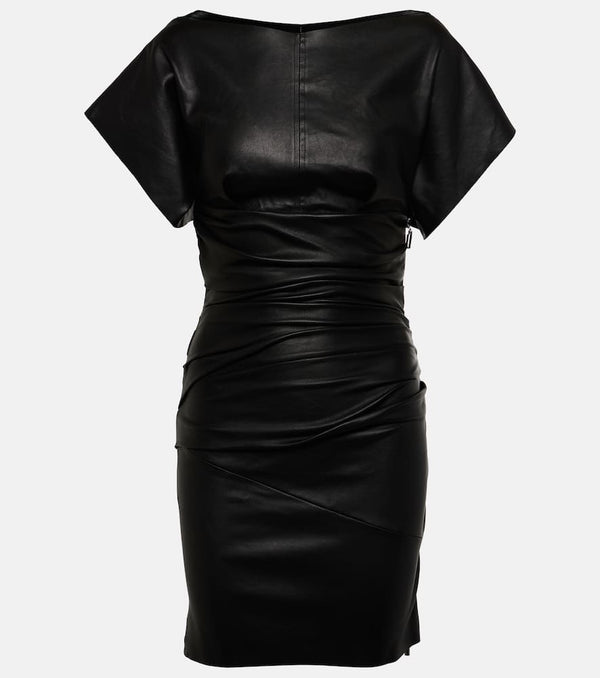 Maticevski Yuzu ruched leather minidress