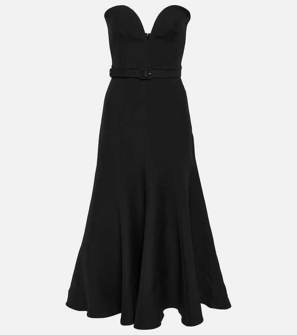 Roland Mouret Strapless wool and silk midi dress
