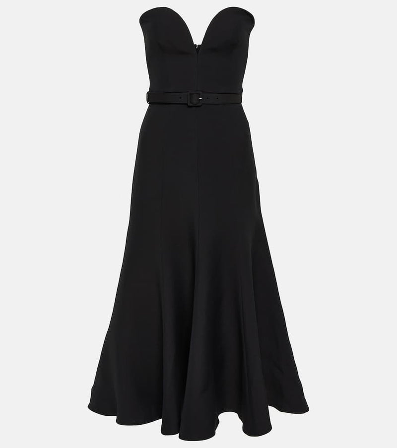 Roland Mouret Strapless wool and silk midi dress