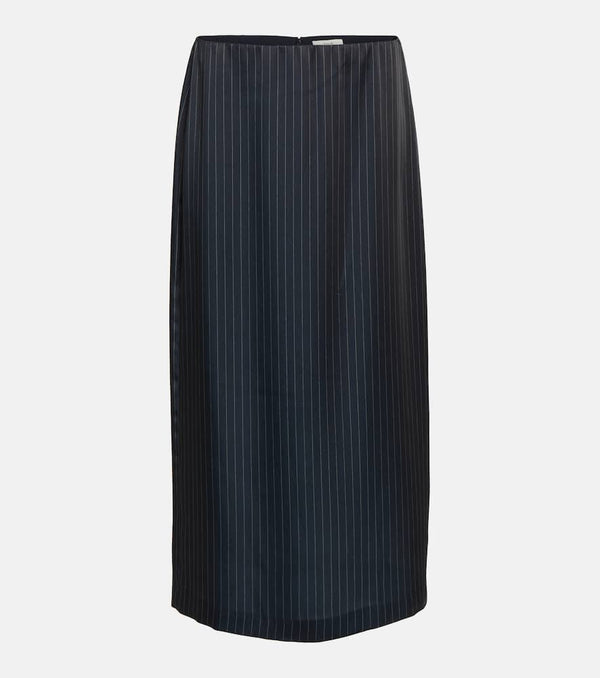 Vince Pinstripe satin pencil skirt