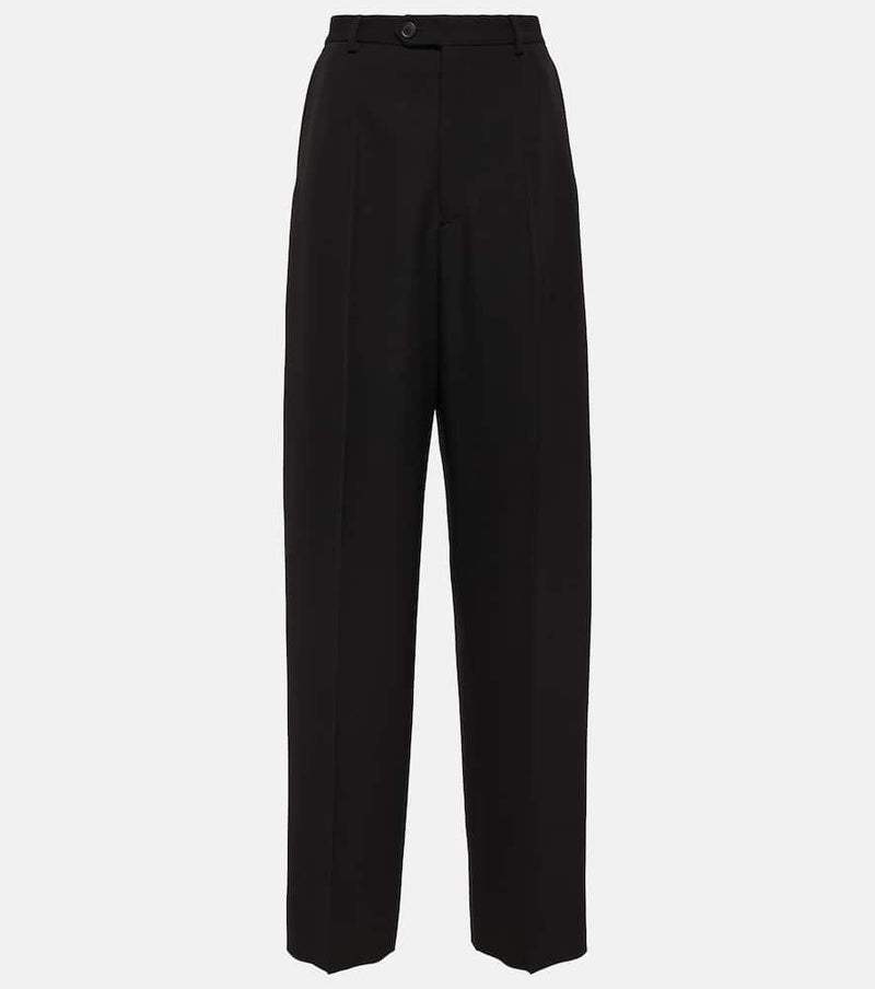 Balenciaga Mid-rise wool wide-leg pants