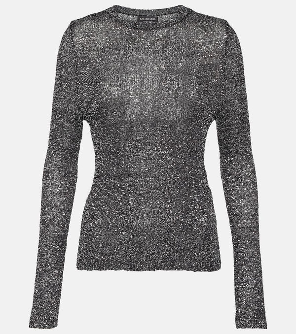 Balenciaga Sequined metallic knit sweater