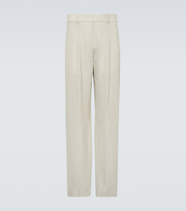 Bottega Veneta Wool and silk-blend mouliné wide-leg pants