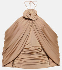 Magda Butrym Floral-applique halterneck jersey top