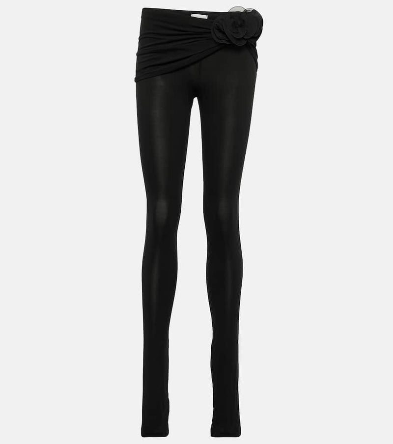 Magda Butrym Floral-applique jersey leggings