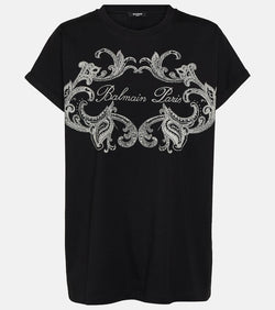 Balmain Paisley logo cotton jersey T-shirt