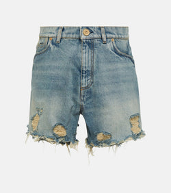 Balmain Distressed denim shorts