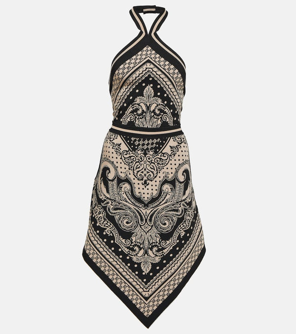 Balmain Paisley jacquard halterneck midi dress