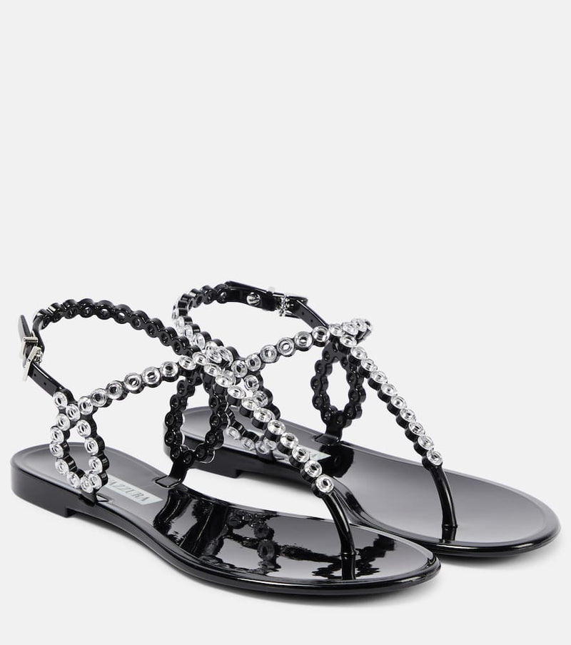 Aquazzura Almost Bare embellished PVC sandals