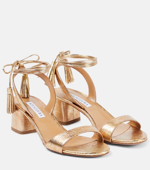 Aquazzura Alu metallic leather sandals