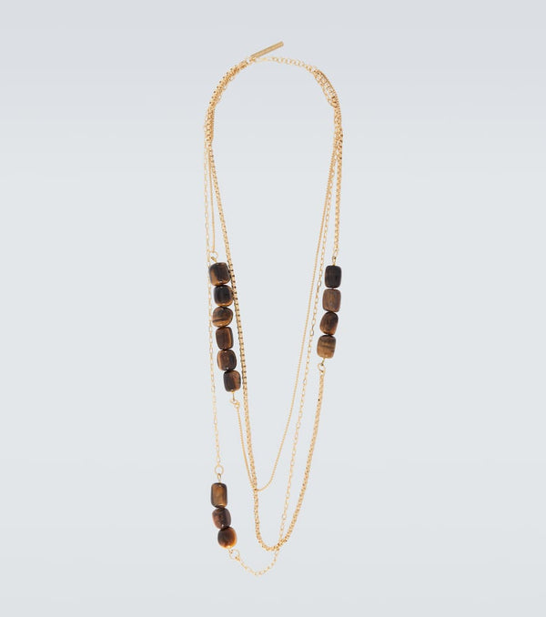 Dries Van Noten Tiger Eye chain necklace