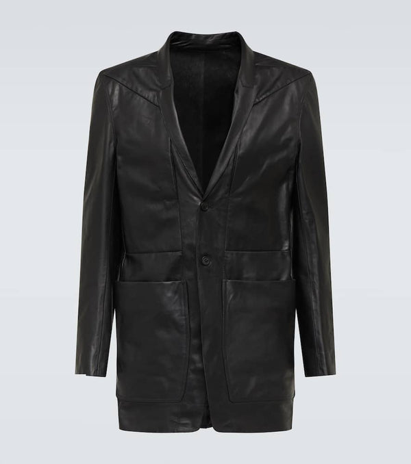 Rick Owens Lido single-breasted leather blazer