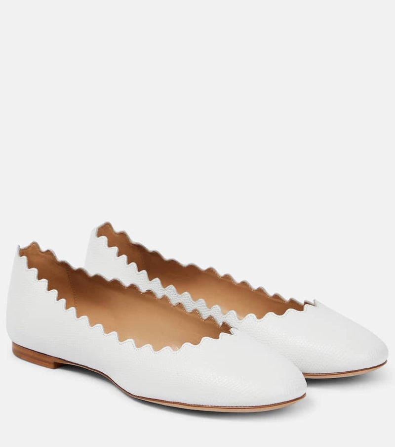 Chloé Lauren scalloped leather ballet flats