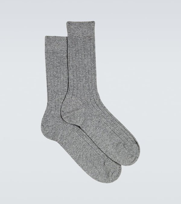 Sunspel Ribbed-knit cashmere socks