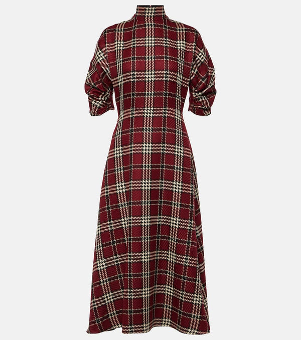 Emilia Wickstead Marvel tartan wool-blend midi dress | LYBSTORE