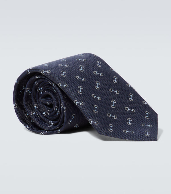 Gucci Horsebit jacquard silk tie