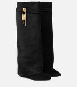 Givenchy Shark Lock suede knee-high boots