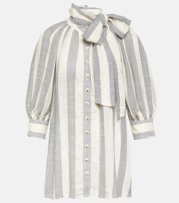 Zimmermann Matchmaker striped tie-neck blouse