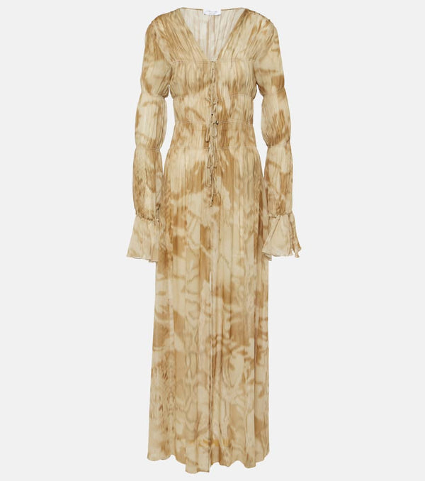 Blumarine Printed ruched maxi dress