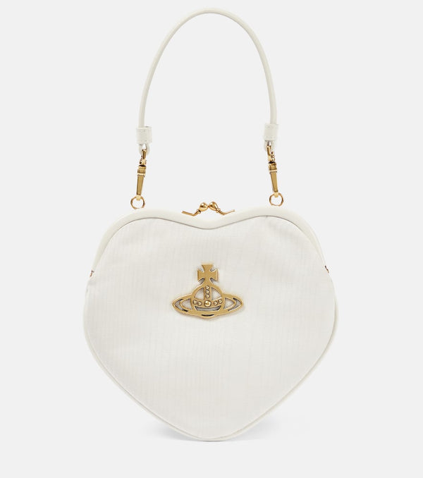 Vivienne Westwood Belle Heart Mini leather-trimmed shoulder bag