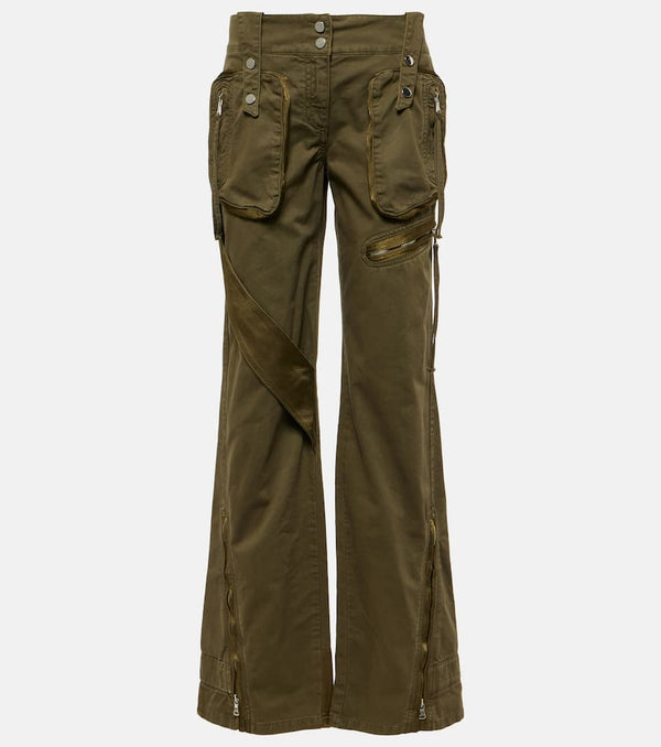 Blumarine Mid-rise flared cargo jeans