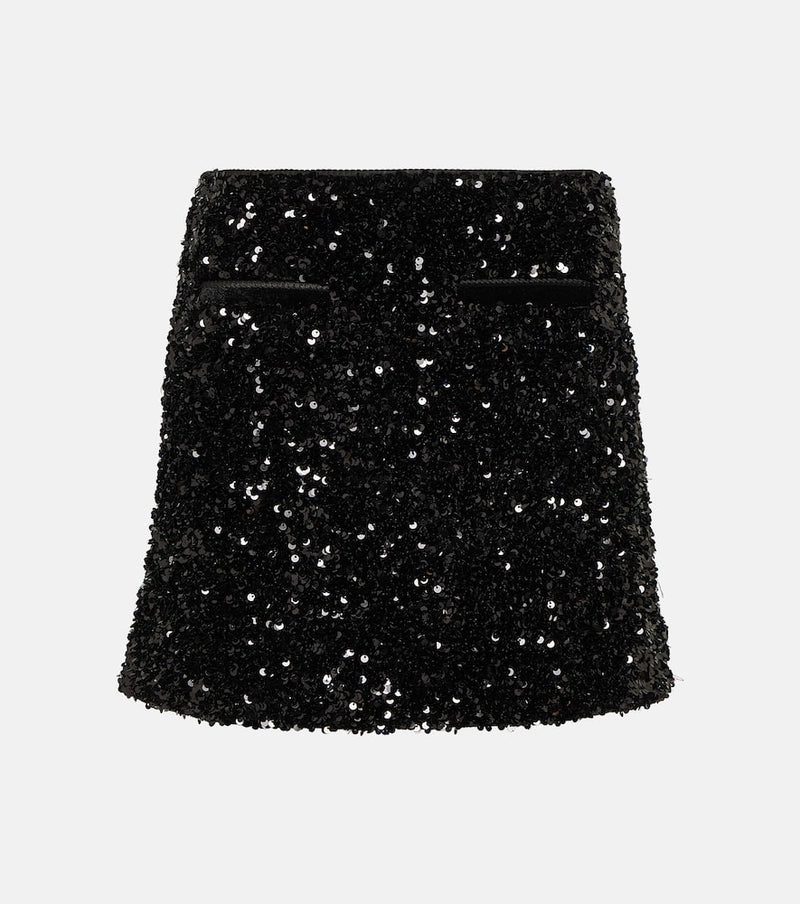 Self-Portrait Sequined miniskirt