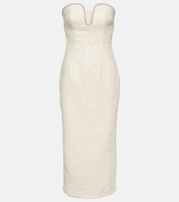 Self-Portrait Bridal sequined bouclé midi dress