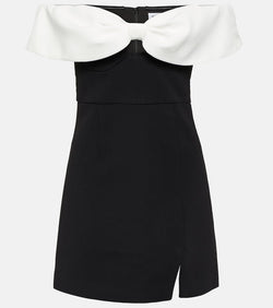 Self-Portrait Off-shoulder crêpe minidress