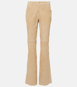 Chloé Mid-rise suede straight pants