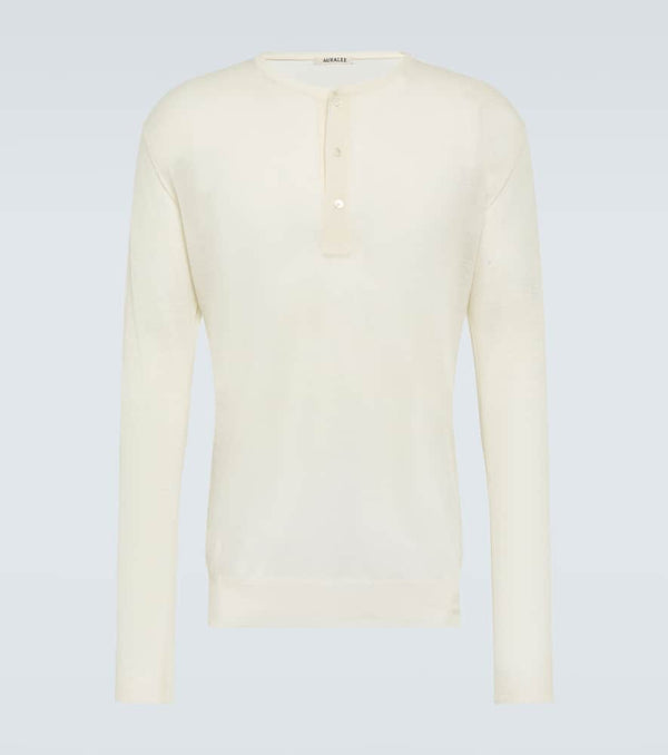 Auralee Wool and silk Henley shirt