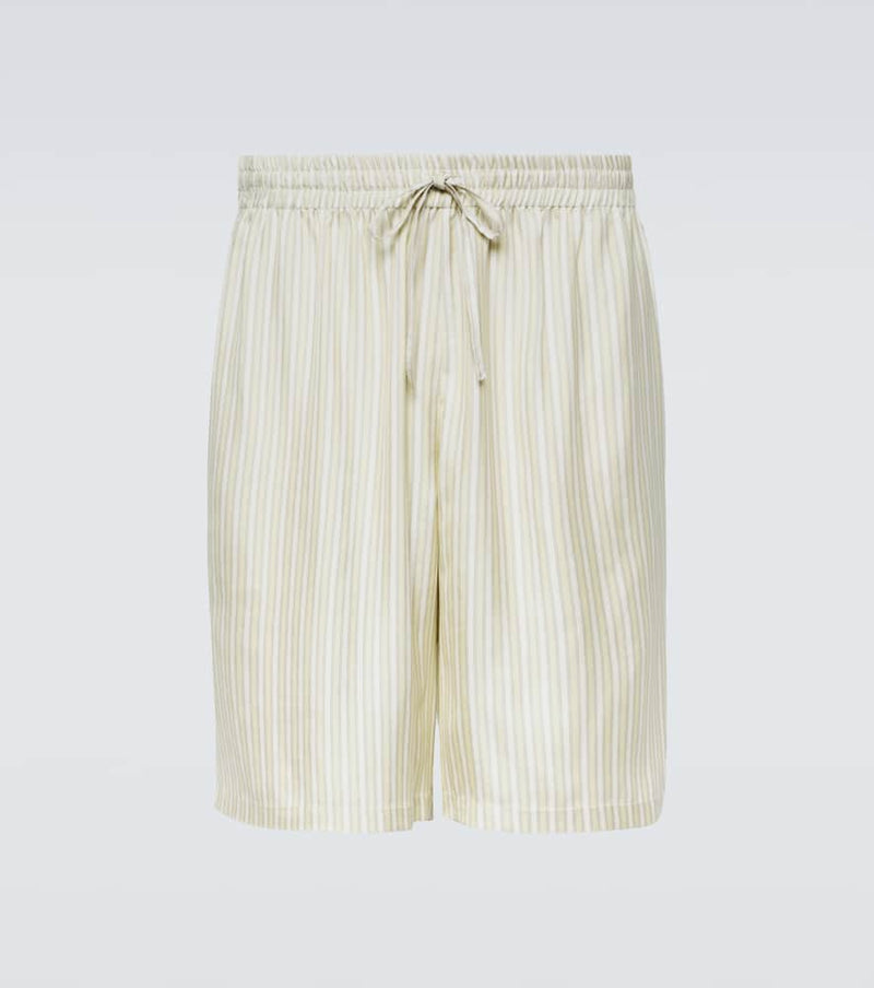 Le Kasha Striped silk Bermuda shorts