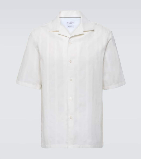 Brunello Cucinelli Striped cotton Panama shirt