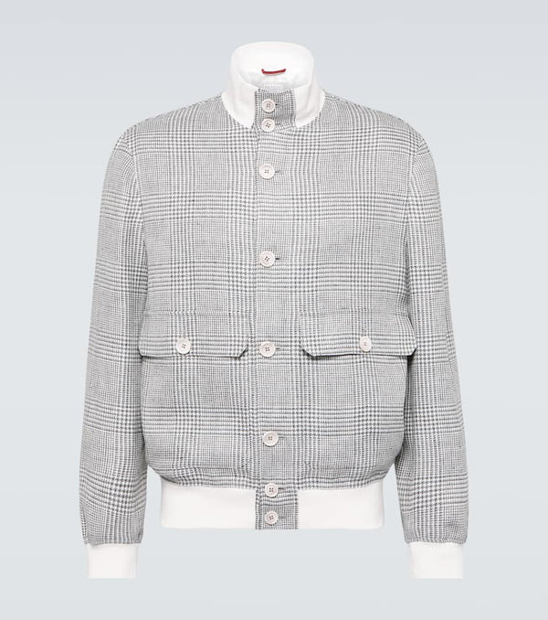 Brunello Cucinelli Checked linen, wool and silk jacket