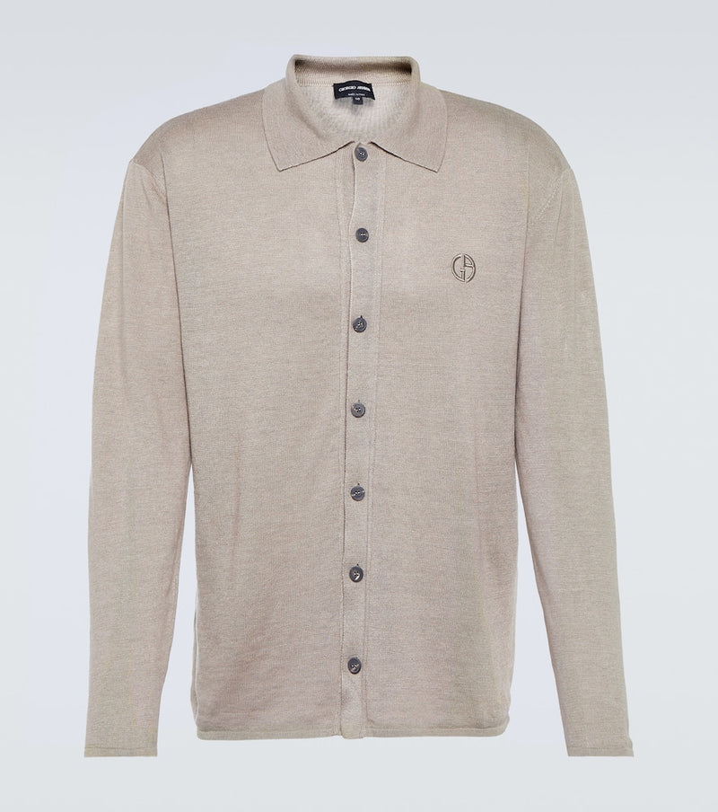 Giorgio Armani Linen and cashmere-blend cardigan