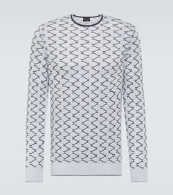 Giorgio Armani Jacquard cotton and cashmere sweater