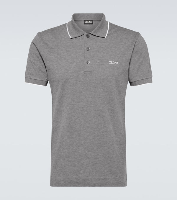 Zegna Logo cotton blend polo shirt