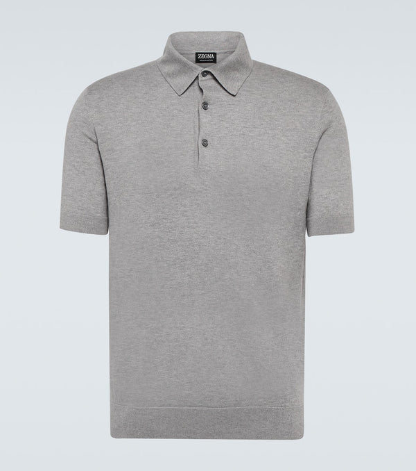 Zegna Knitted cotton polo shirt