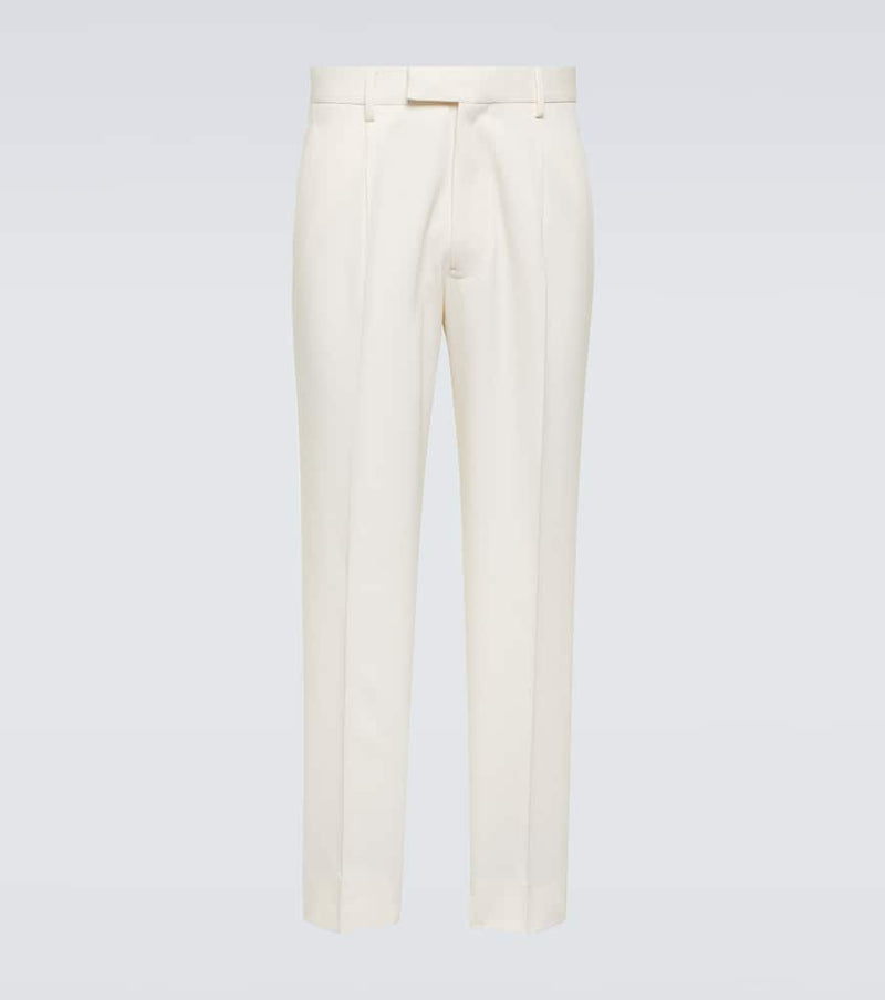 Zegna Cotton and wool straight pants