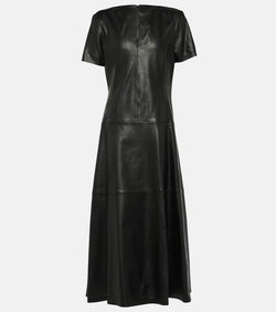 Dorothee Schumacher V-neck leather midi dress