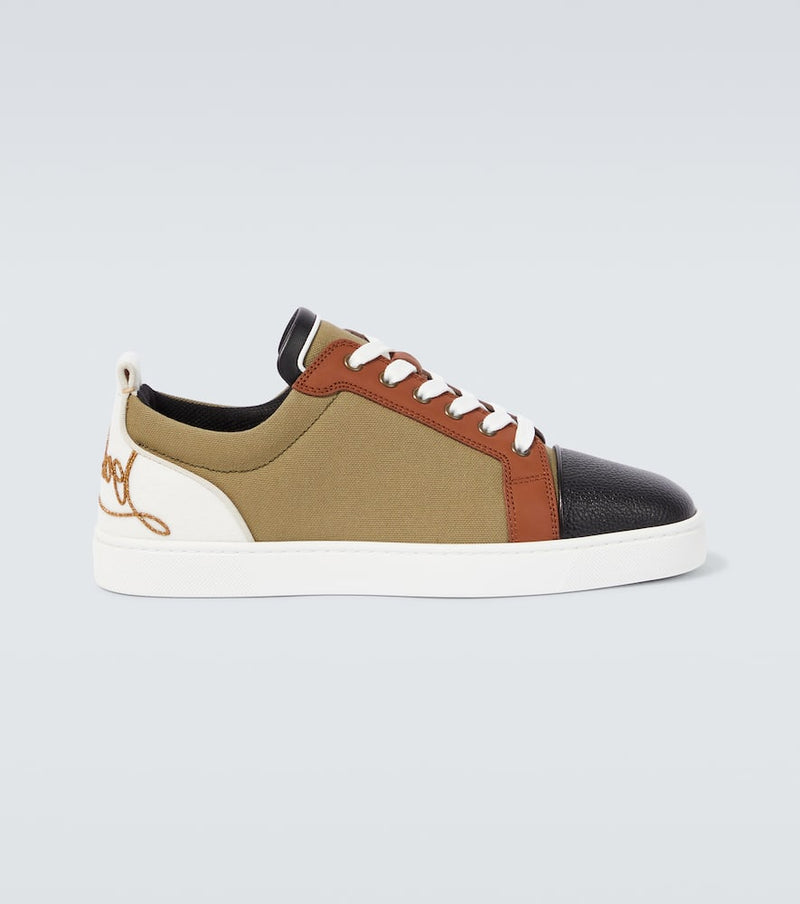 Christian Louboutin Fun Louis Junior leather and canvas sneakers