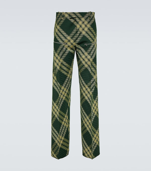 Burberry Checked wool twill straight pants