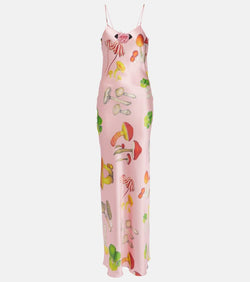 Rodarte Halterneck printed silk gown